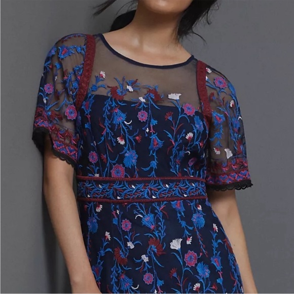 NWT Anthropologie Mehreen Embroidered Dress 12 - Picture 2 of 8